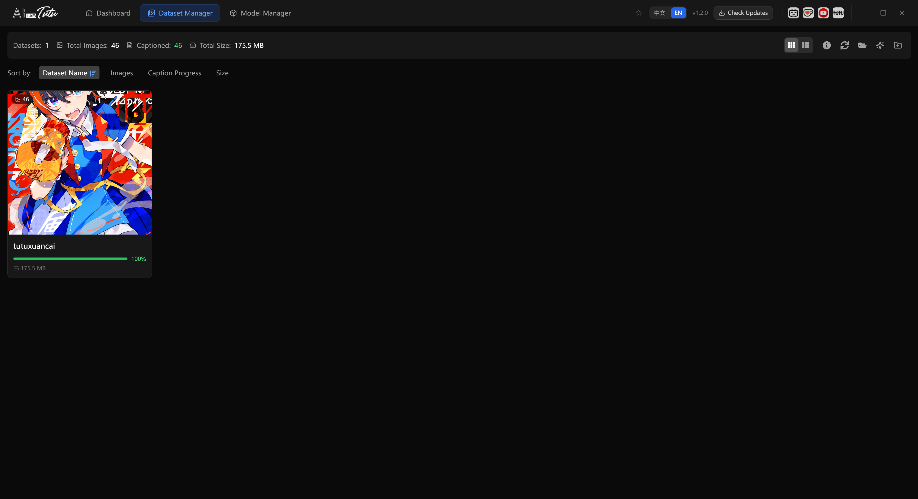 Trainer dataset management interface